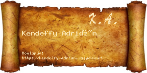 Kendeffy Adrián névjegykártya